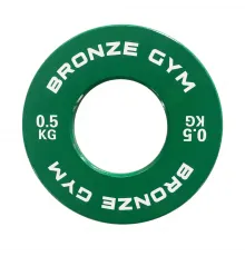 Диск калиброванный BRONZE GYM для пауэрлифтинга зеленый 0,5 кг